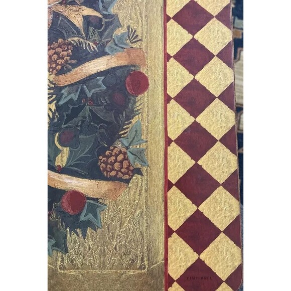 Pimpernil Cork Placemats Christmas or Thanksgiving WREATH Set of 4, still in box - Picture 2 of 2